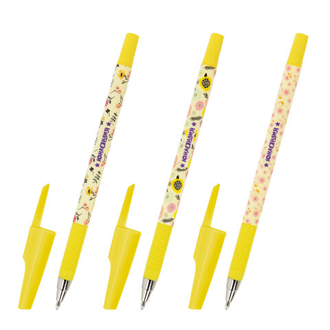 

Ручка шариковая ЮНЛАНДИЯ FLOWERS, синяя, SOFT TOUCH покрытие, узел 0,7 мм, ли