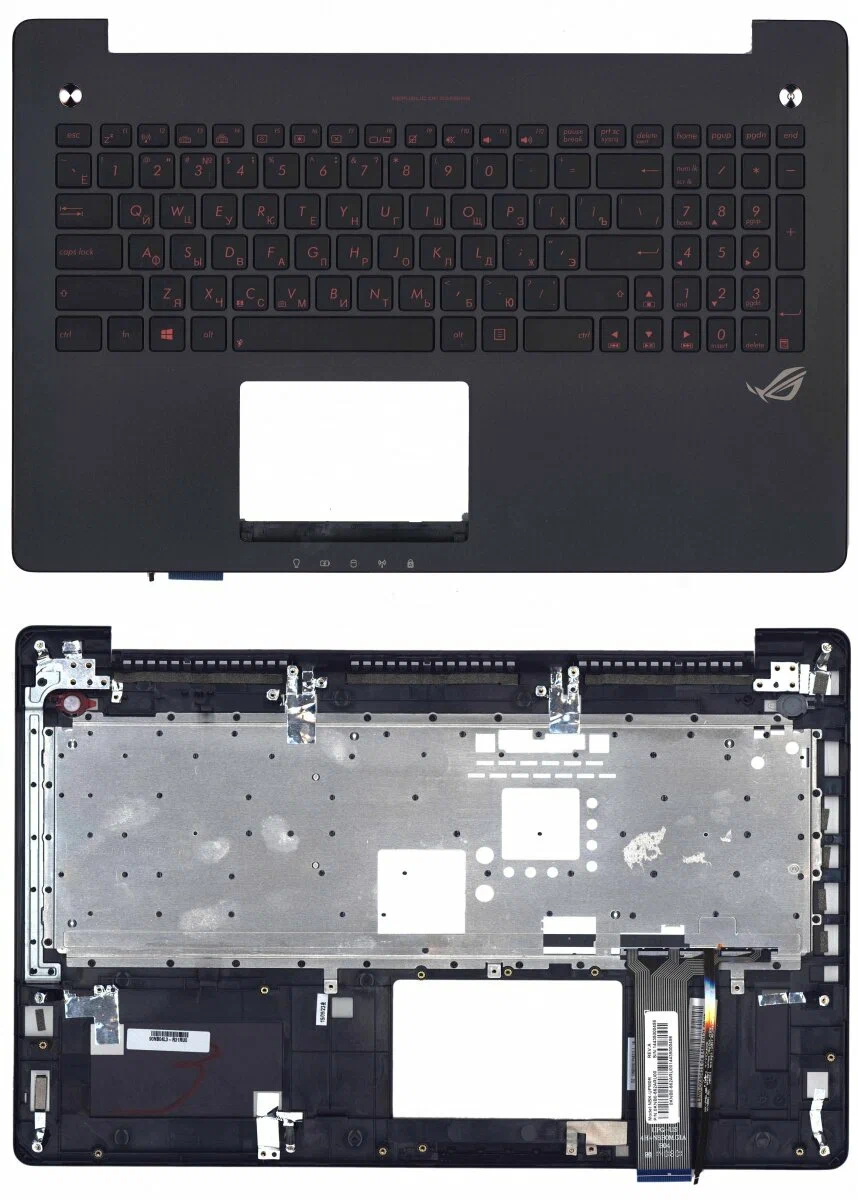 

Клавиатура для ноутбука Asus G550JK Series, черная с черным топкейсом и подсветкой