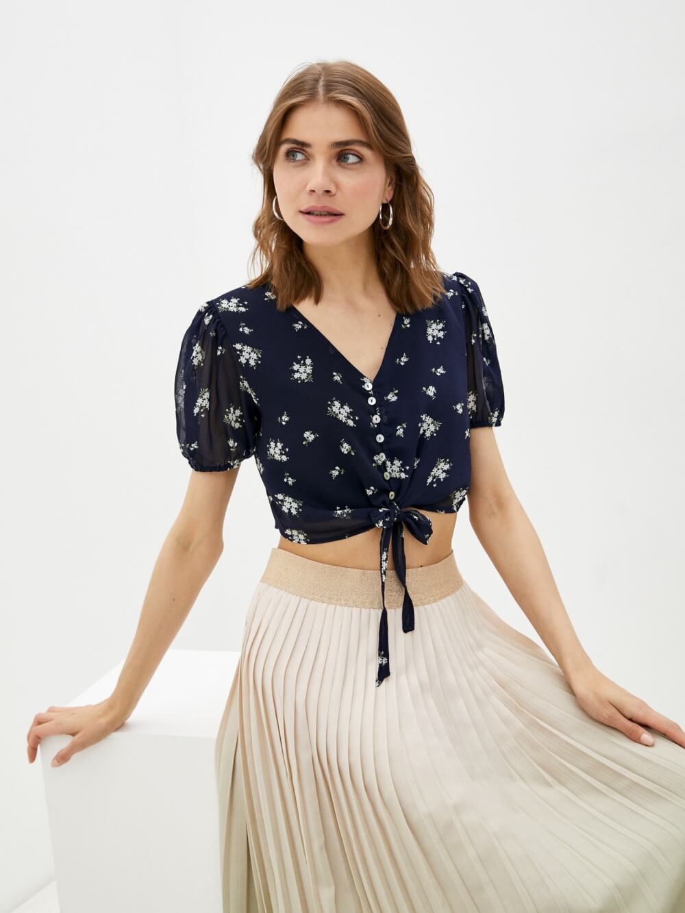 

Блуза женская Incity 1.1.1.21.01.04.01973 синяя S, 1.1.1.21.01.04.01973