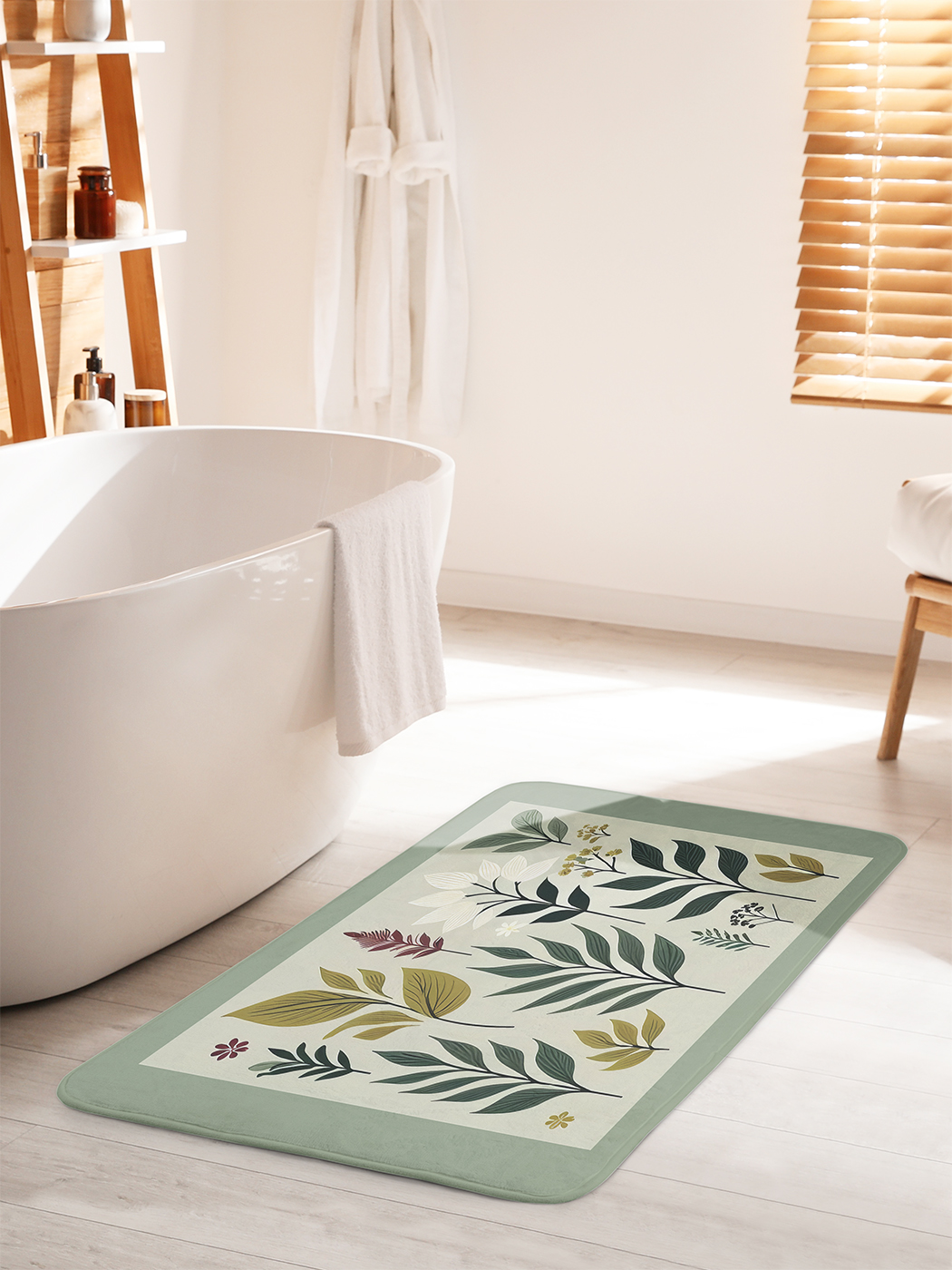 

Коврик для ванной туалета душа JoyArty "Листья в рамке", bath_sd2735_60x100