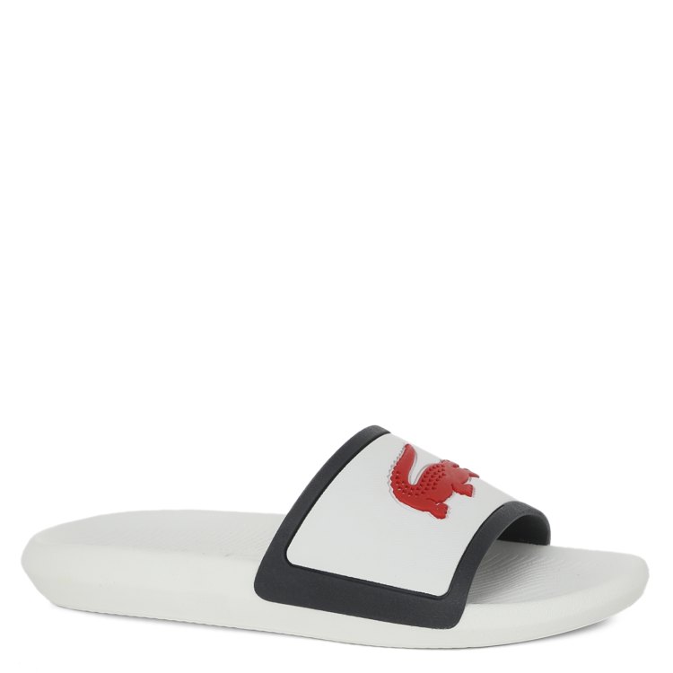 фото Шлепанцы мужские lacoste cma0043 croco slide tri3 белые 10 uk