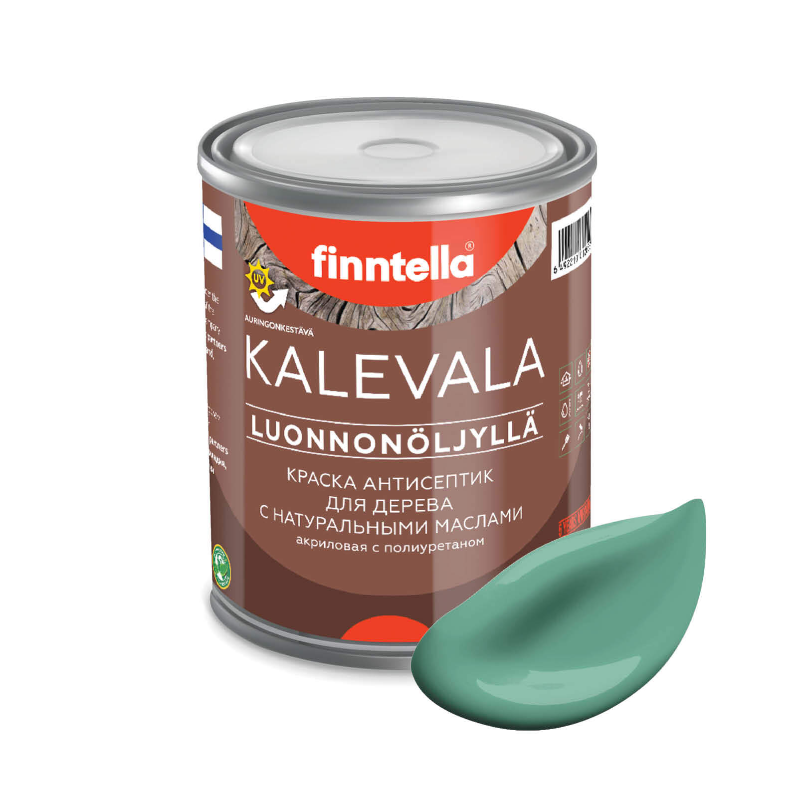 

Краска для дерева и деревянных фасадов FINNTELLA KALEVALA, с натуральным маслом и полиурет, Голубой, KALEVALA NLC
