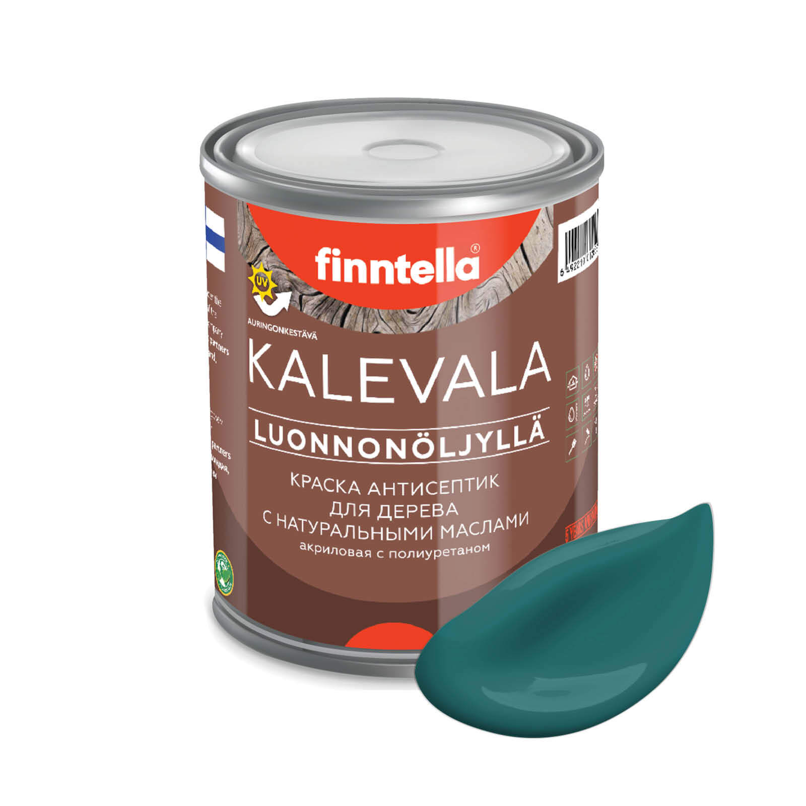 

Краска для дерева и деревянных фасадов FINNTELLA KALEVALA, с натуральным маслом и полиурет, Голубой, KALEVALA NLC