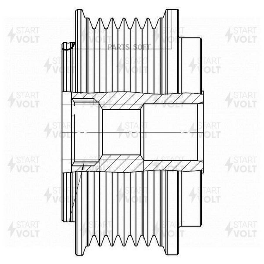 

STARTVOLT Шкив с обгонной муфтой генер. VAG Transporter T4 (98-) 2.5TDi (тип Bosch), SGP1809