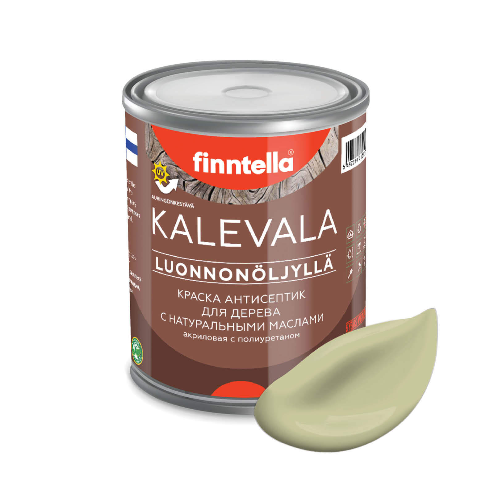 

Краска для дерева и деревянных фасадов FINNTELLA KALEVALA, с натуральным маслом и полиурет, Зеленый, KALEVALA NLC