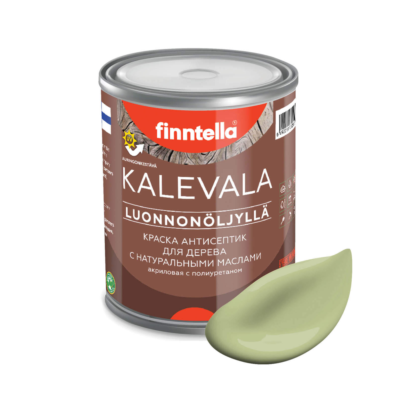 

Краска для дерева и деревянных фасадов FINNTELLA KALEVALA, с натуральным маслом и полиурет, Зеленый, KALEVALA NLC