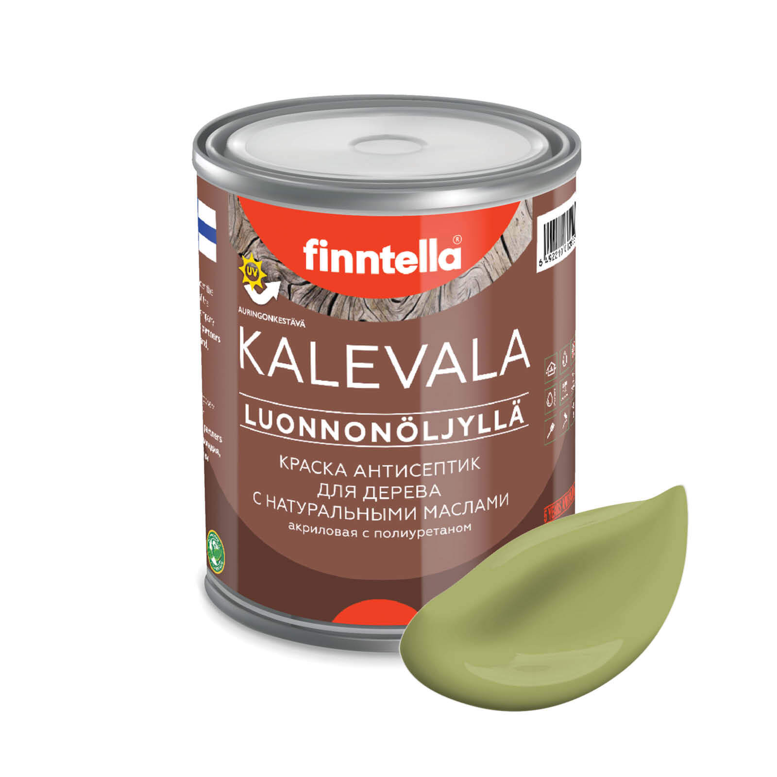 

Краска для дерева и деревянных фасадов FINNTELLA KALEVALA, с натуральным маслом и полиурет, Зеленый, KALEVALA NLC