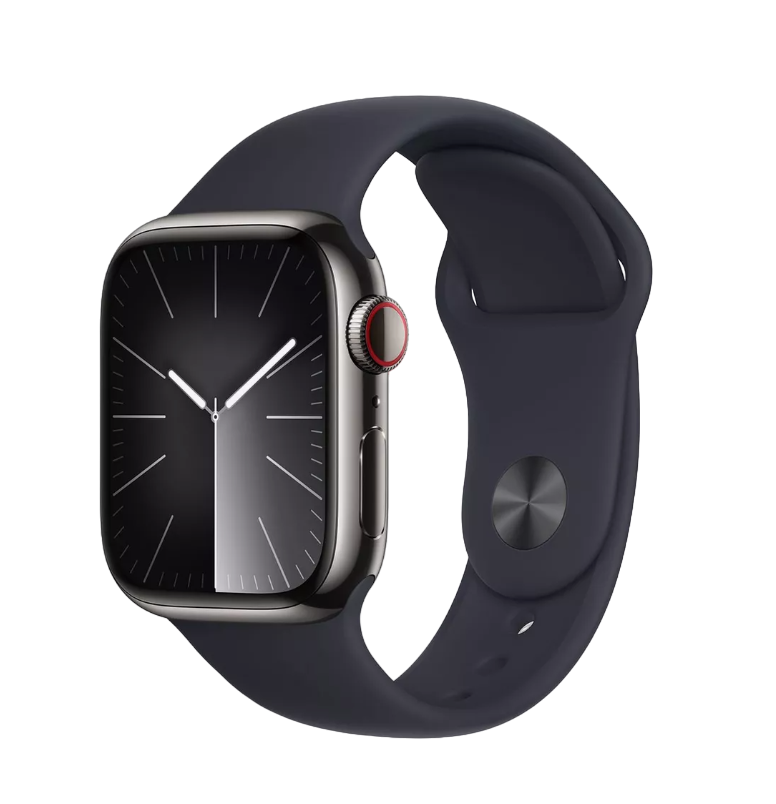 

Смарт-часы Apple Watch Series 9 GPS + Cellular 45mm Stainless Steel Graphite черный S/M, Watch Series 9 GPS + Cellular