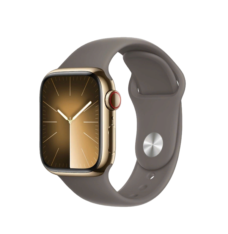 

Смарт-часы Apple Watch Series 9 GPS + Cellular 45mm Stainless Steel Gold коричневый S/M, Watch Series 9 GPS + Cellular