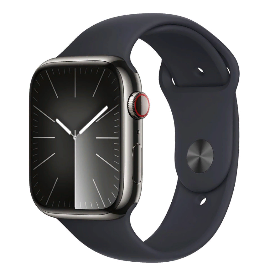 

Смарт-часы Apple Watch Series 9 GPS + Cellular 41mm Stainless Steel Graphite черный S/M, Watch Series 9 GPS + Cellular
