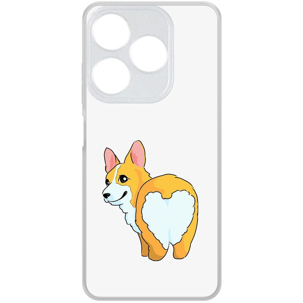 

Чехол-накладка Krutoff Clear Case Рисованный корги вид 2 для TECNO Spark 10C, Прозрачный