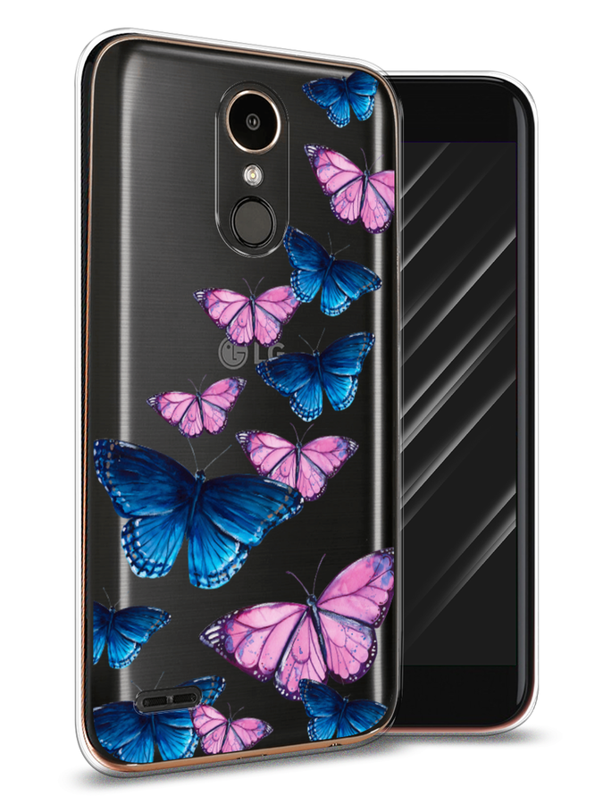 

Чехол Awog на LG K10 2017 "Полет бабочек", Синий;черный;розовый, 81350-2