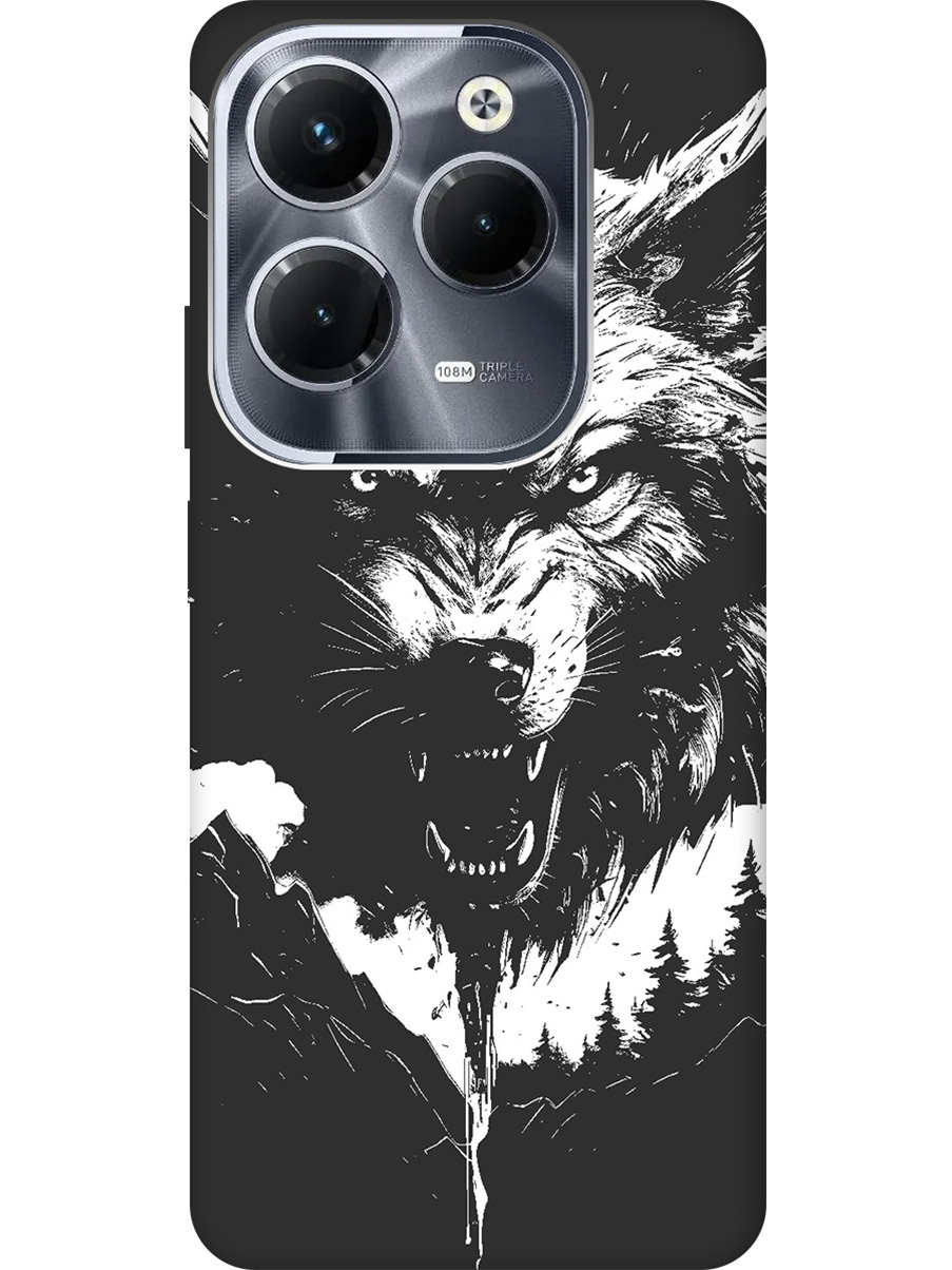 

Чехол на Infinix Hot 40 / Hot 40 Pro "Волк и горы" Soft Touch черный, Черный;белый, 20011887