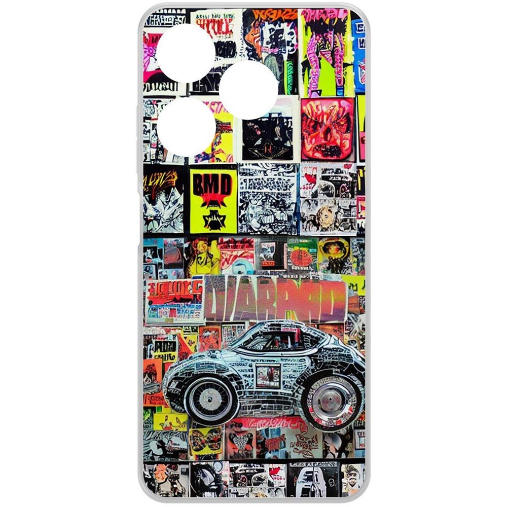 

Чехол-накладка Krutoff Clear Case Автопамфлет для TECNO Spark 10, Прозрачный