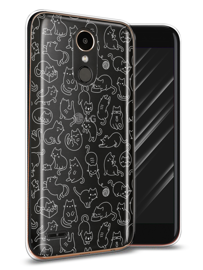 

Чехол Awog на LG K10 2017 "Шкодливые котики", Черный;белый;серый, 81350-2