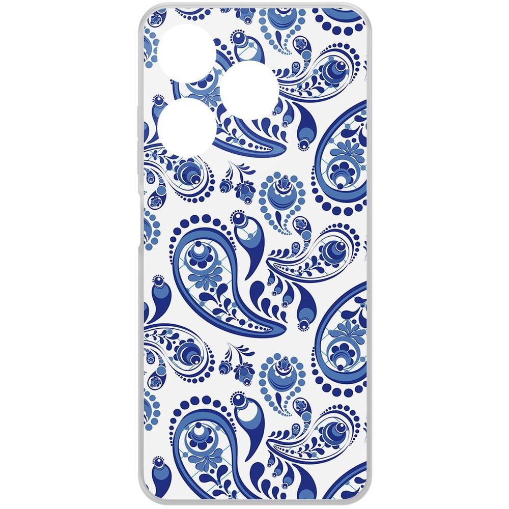 

Чехол-накладка Krutoff Clear Case Гжель для TECNO Spark 10, Прозрачный