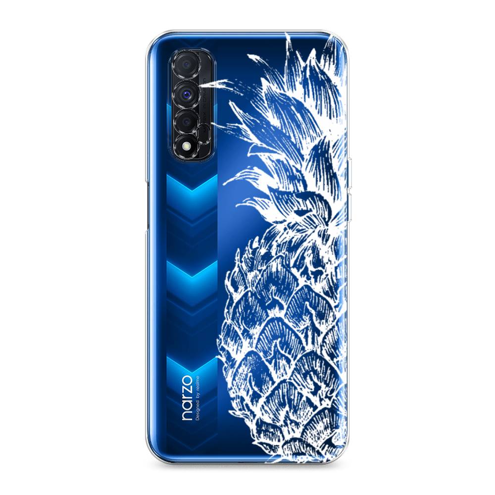 

Чехол Awog на Realme Narzo 30 4G "Ананас графика белая", Разноцветный, 257650-10