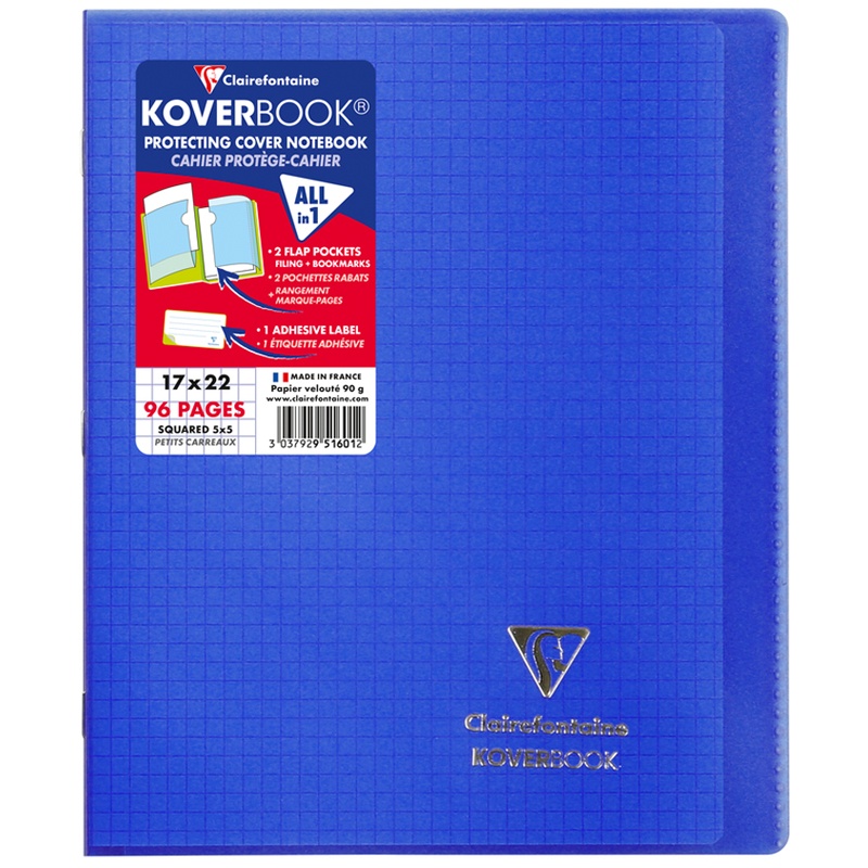 

Бизнес-тетрадь в клетку Clairefontaine Koverbook темно-синяя 951601C_dblue, 48 л., 1 шт.