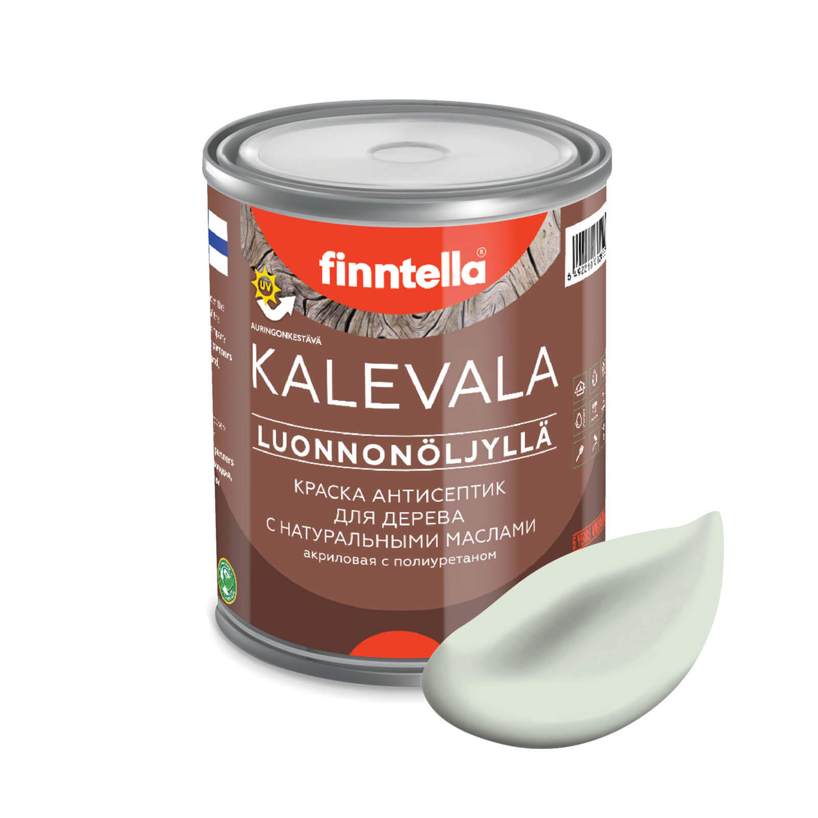 

Краска для дерева и деревянных фасадов FINNTELLA KALEVALA, с натуральным маслом и полиурет, Зеленый, KALEVALA NLC