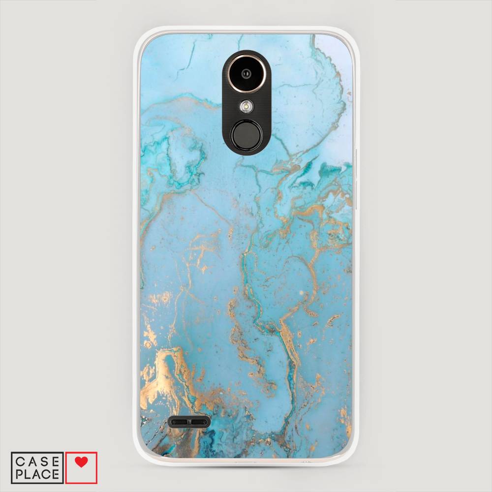 фото Чехол awog "голубой мрамор рисунок" для lg k10 2017