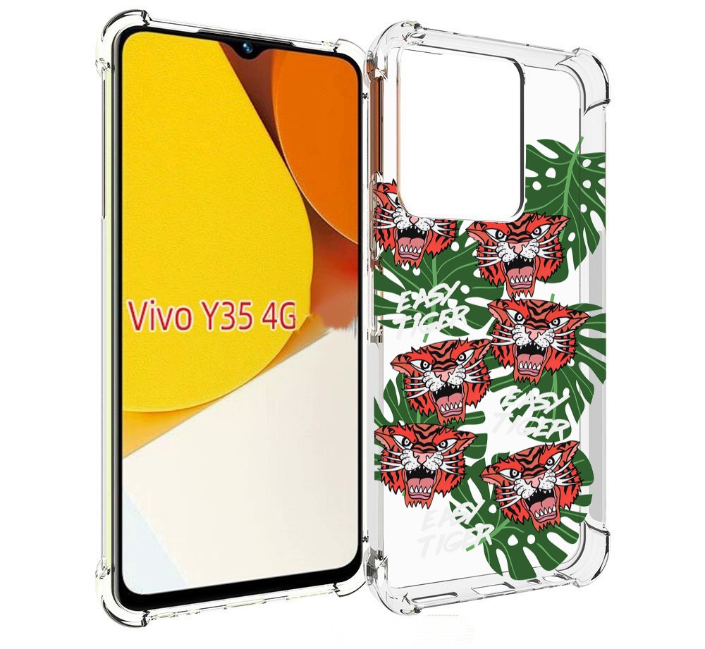 

Чехол MyPads красные-тигры для Vivo Y35 4G 2022 / Vivo Y22, Прозрачный, Tocco