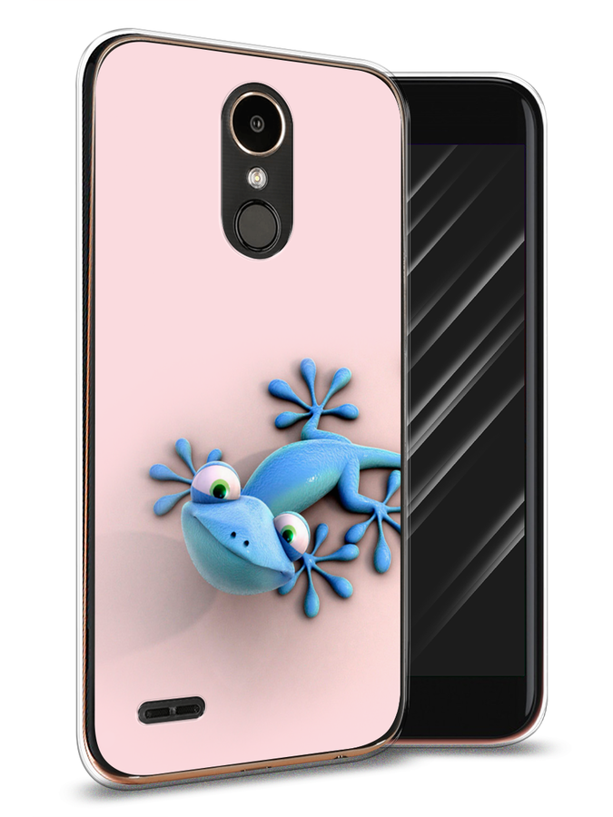 

Чехол Awog на LG K10 2017 "Голубая ящерка", Розовый;голубой;белый, 81350-2