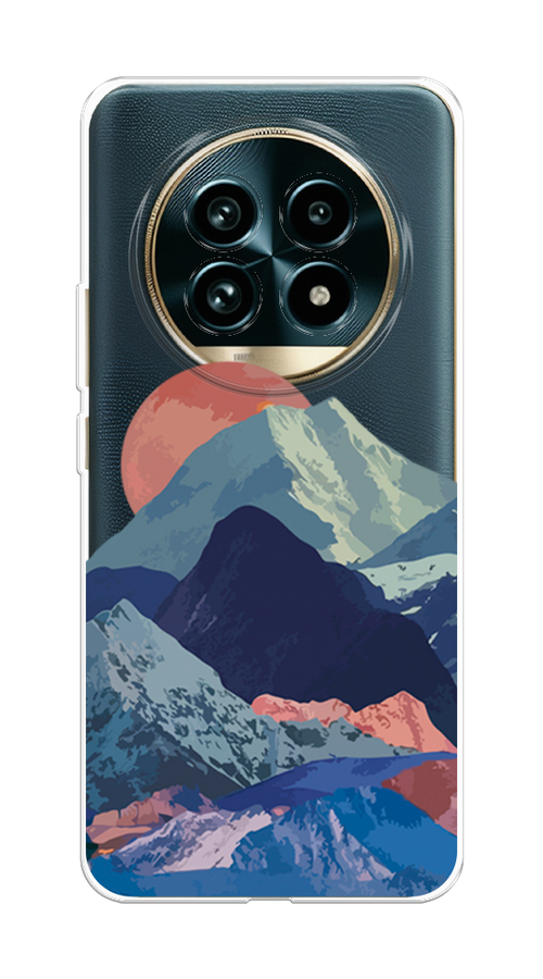 

Чехол на Realme 13 Pro+/13 Pro "Закат в снежных горах", Бордовый;серый;голубой, 2518150-1