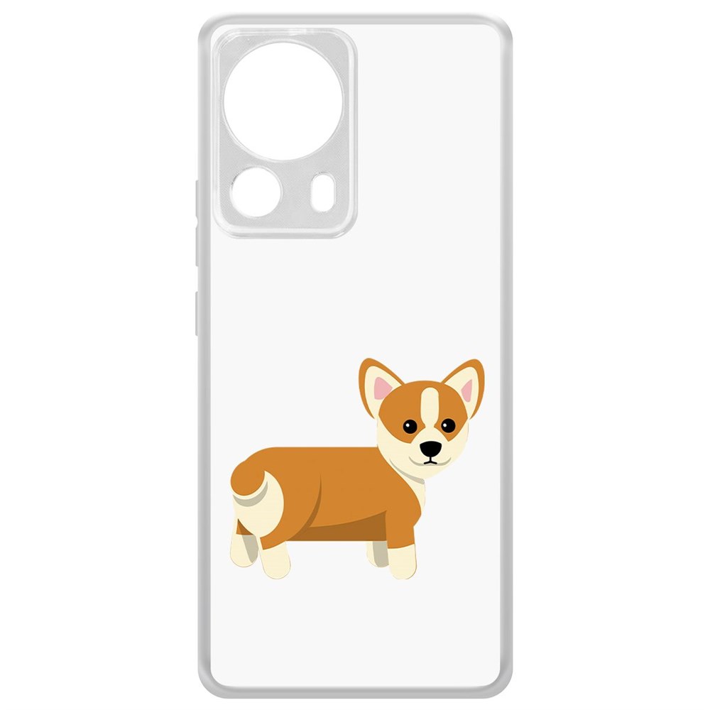 

Чехол-накладка Krutoff Clear Case Рисованный корги вид 1 для Xiaomi 13 Lite, Прозрачный