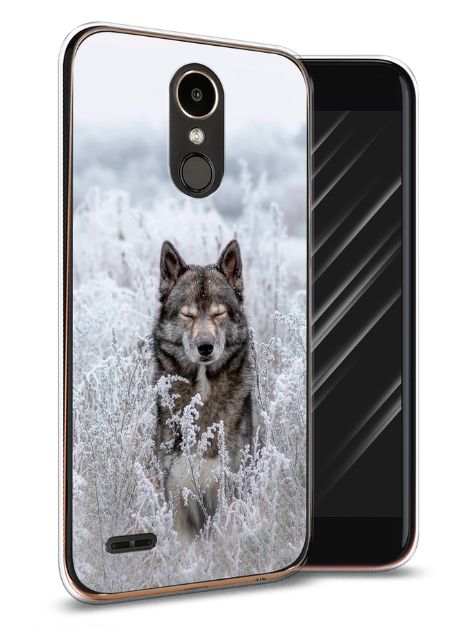

Чехол Awog на LG K10 2017 "Волк в поле", Белый;черный, 81350-1