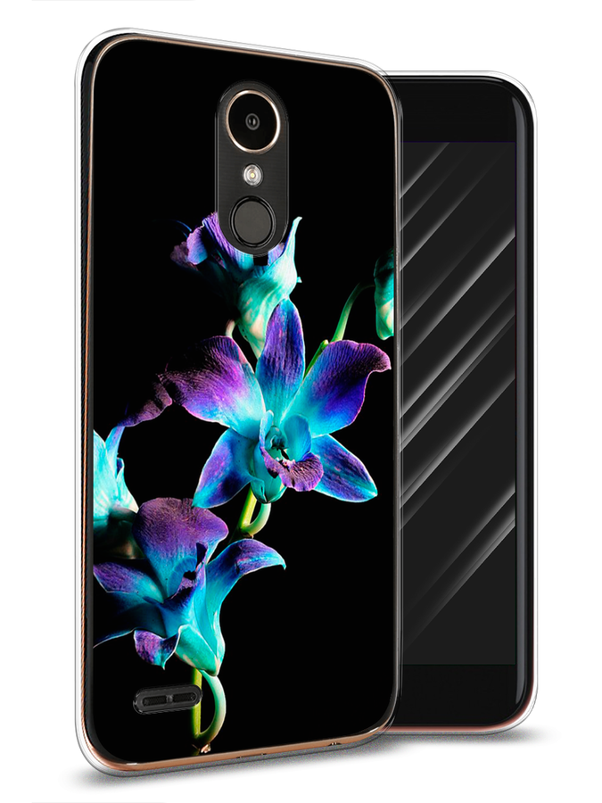 

Чехол Awog на LG K10 2017 "Синий цветок на черном", Черный;голубой;синий, 81350-8