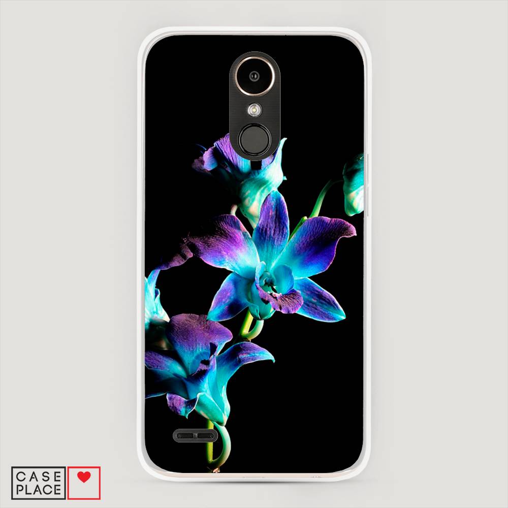 фото Чехол awog "синий цветок на черном" для lg k10 2017