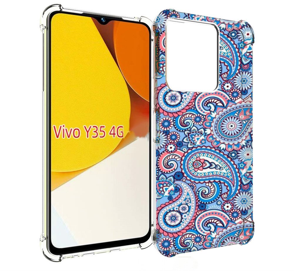 

Чехол MyPads красивый голубой арнамент для Vivo Y35 4G 2022 / Vivo Y22, Прозрачный, Tocco