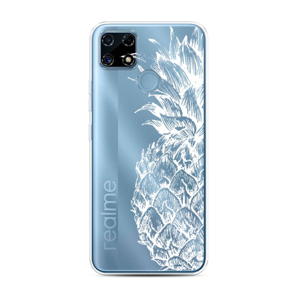 

Чехол Awog на Realme C25/C25s "Ананас графика белая", Разноцветный, 257450-10