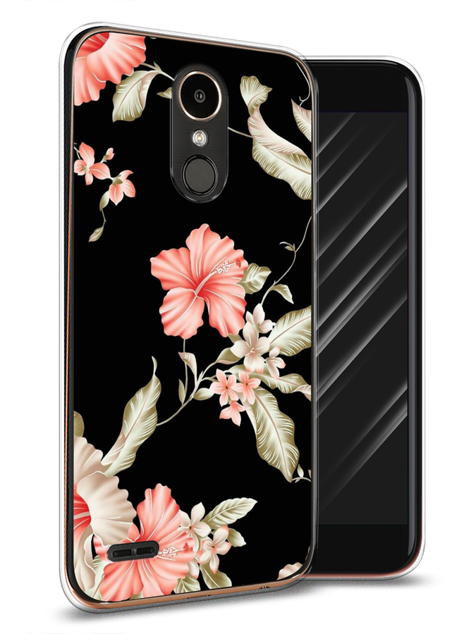 

Чехол Awog на LG K10 2017 "Цветы на черном", Черный;розовый, 81350-8