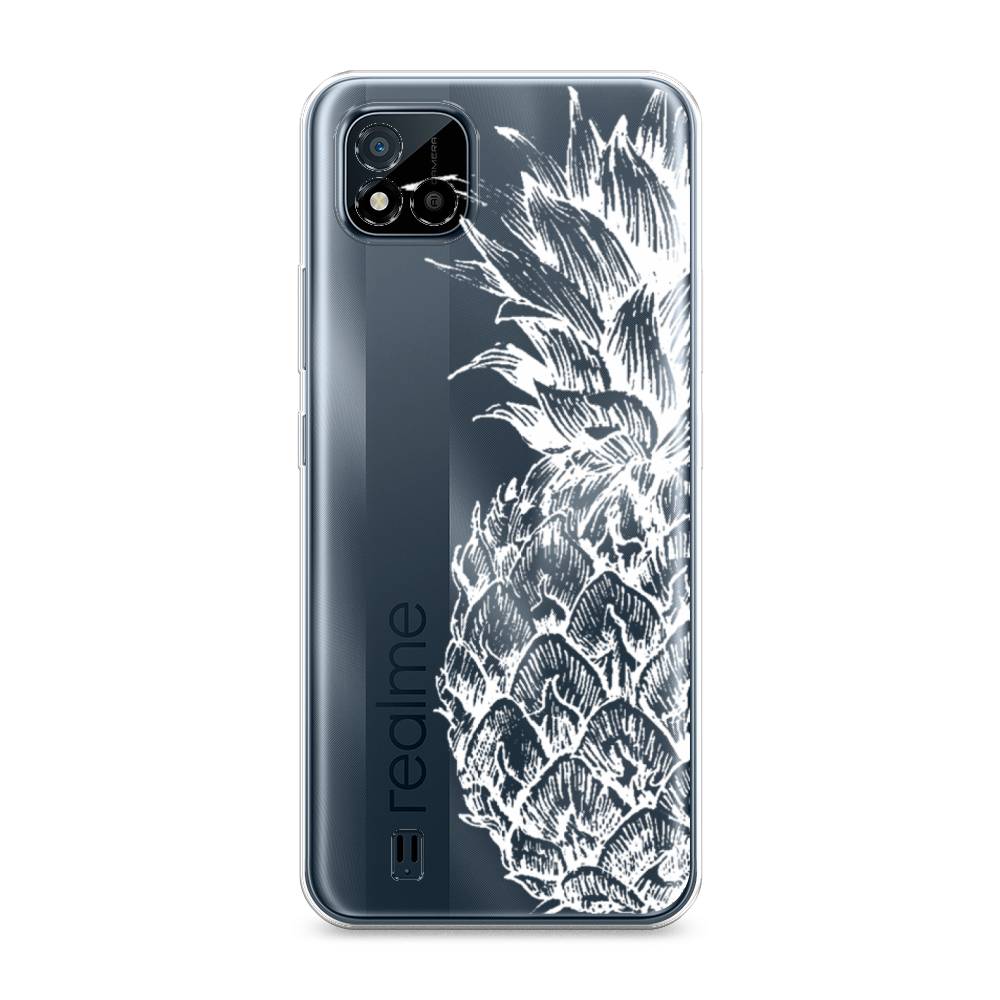 

Чехол Awog на Realme C11 (2021) "Ананас графика белая", Разноцветный, 257550-10