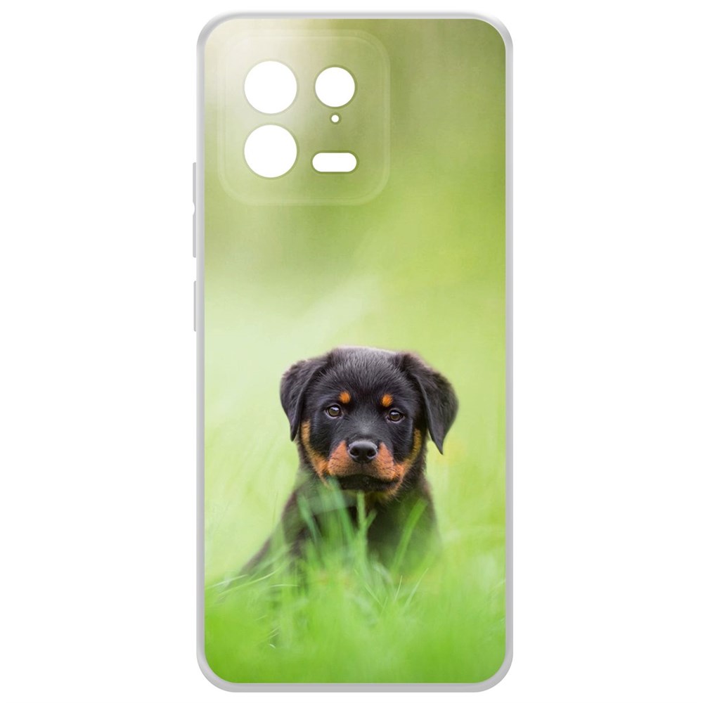 

Чехол-накладка Krutoff Clear Case Щенок ротвейлера для Xiaomi 13, Прозрачный
