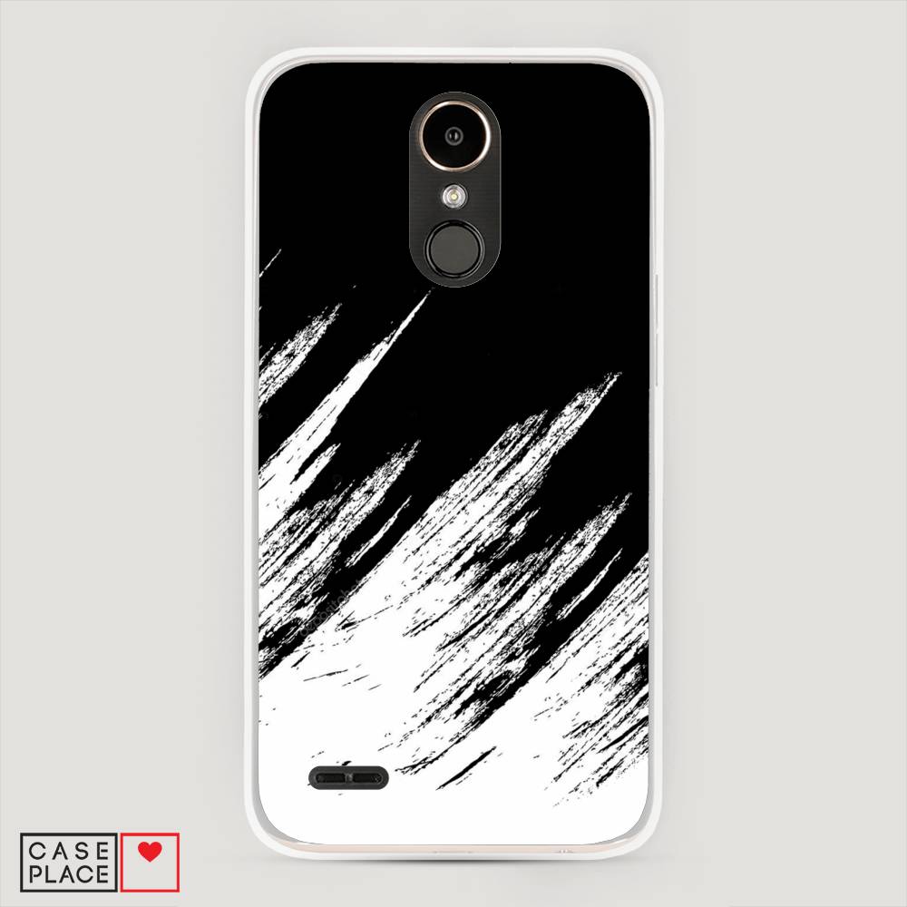 фото Чехол awog "черно белые брызги" для lg k10 2017