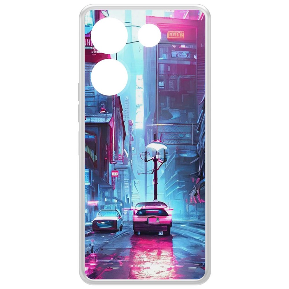 

Чехол-накладка Krutoff Clear Case Киберпанк Улица для TECNO Camon 20 Pro, Прозрачный