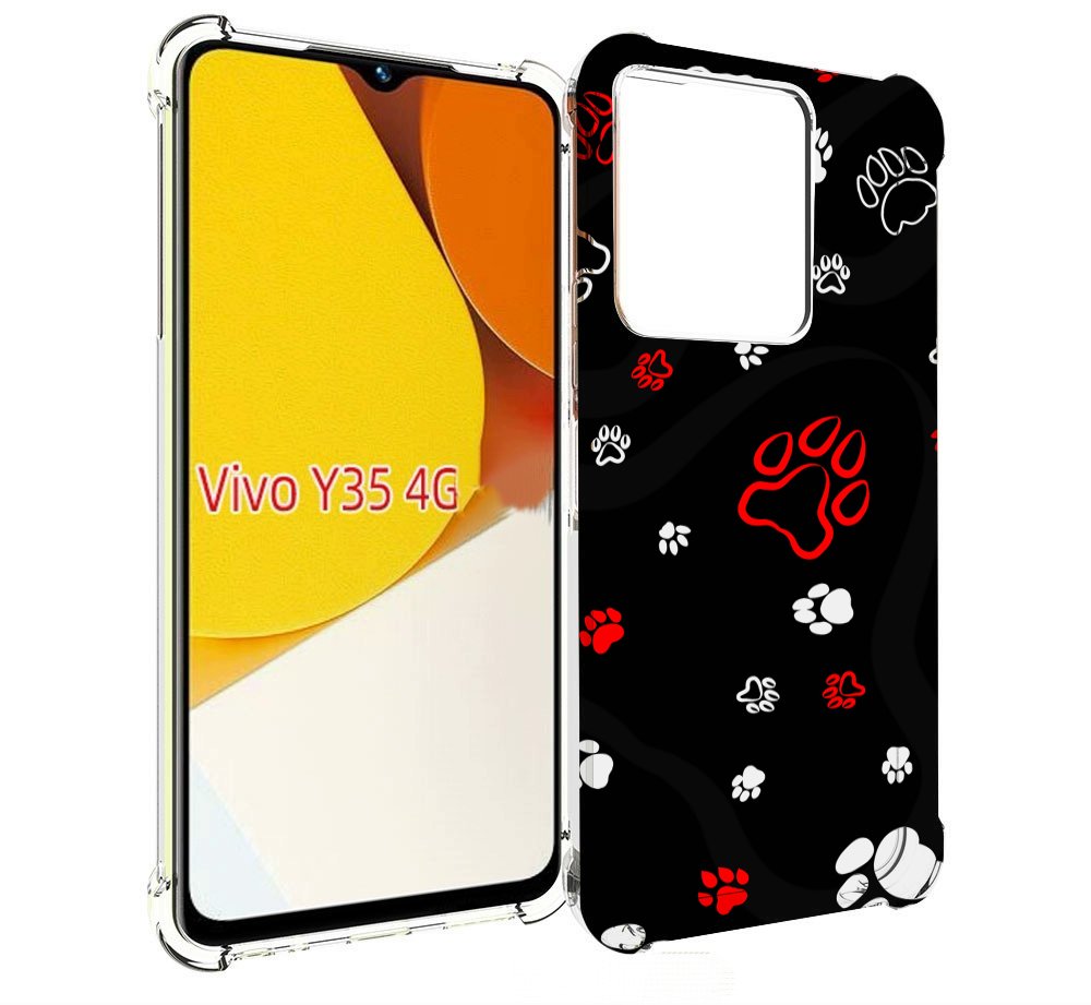 

Чехол MyPads кошачьи-лапки для Vivo Y35 4G 2022 / Vivo Y22, Прозрачный, Tocco