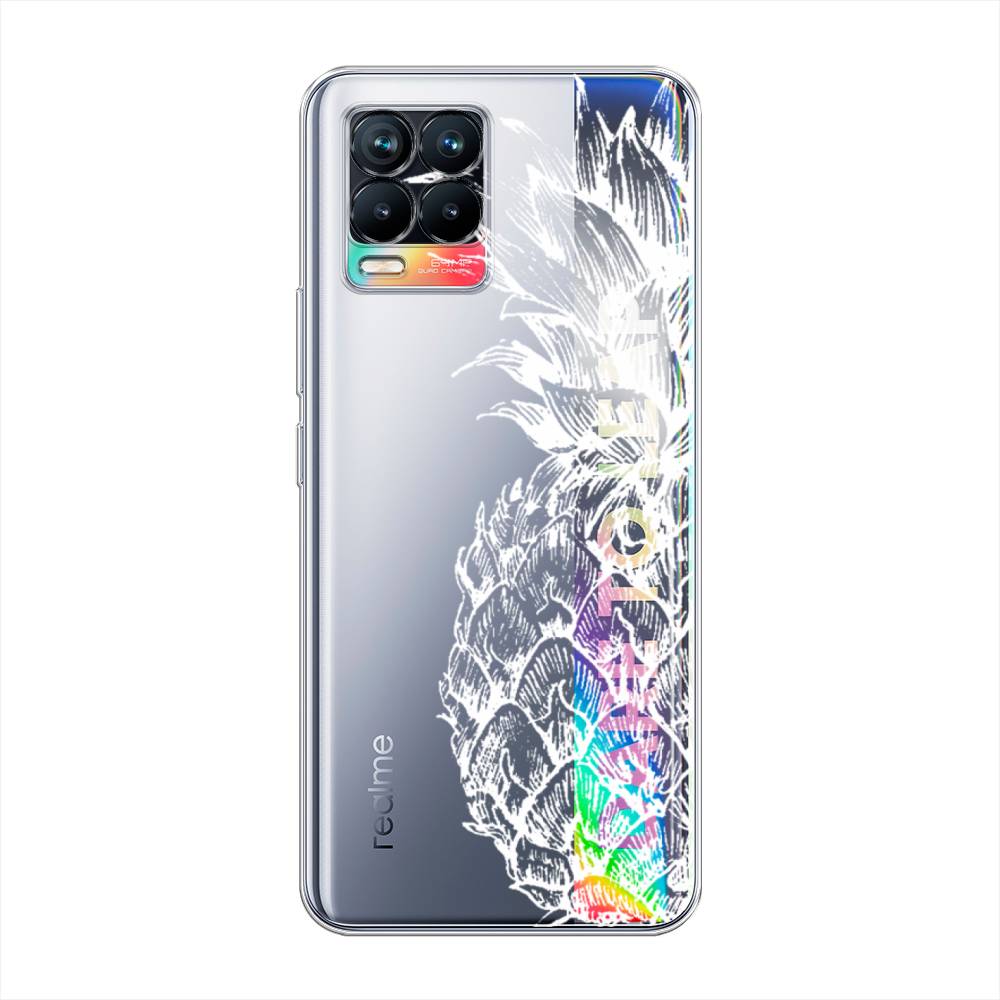 

Чехол Awog на Realme 8/8 Pro "Ананас графика белая", Разноцветный, 255450-10