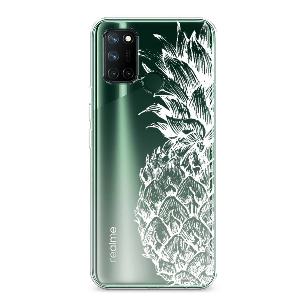 фото Силиконовый чехол "ананас графика белая" на realme 7i awog