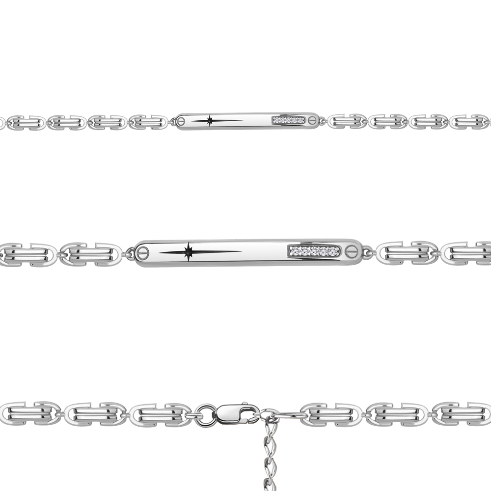 

Браслет из серебра с фианитом/эмалью р. 17 Aquamarine 74702А_925_р, 74702А_925_р