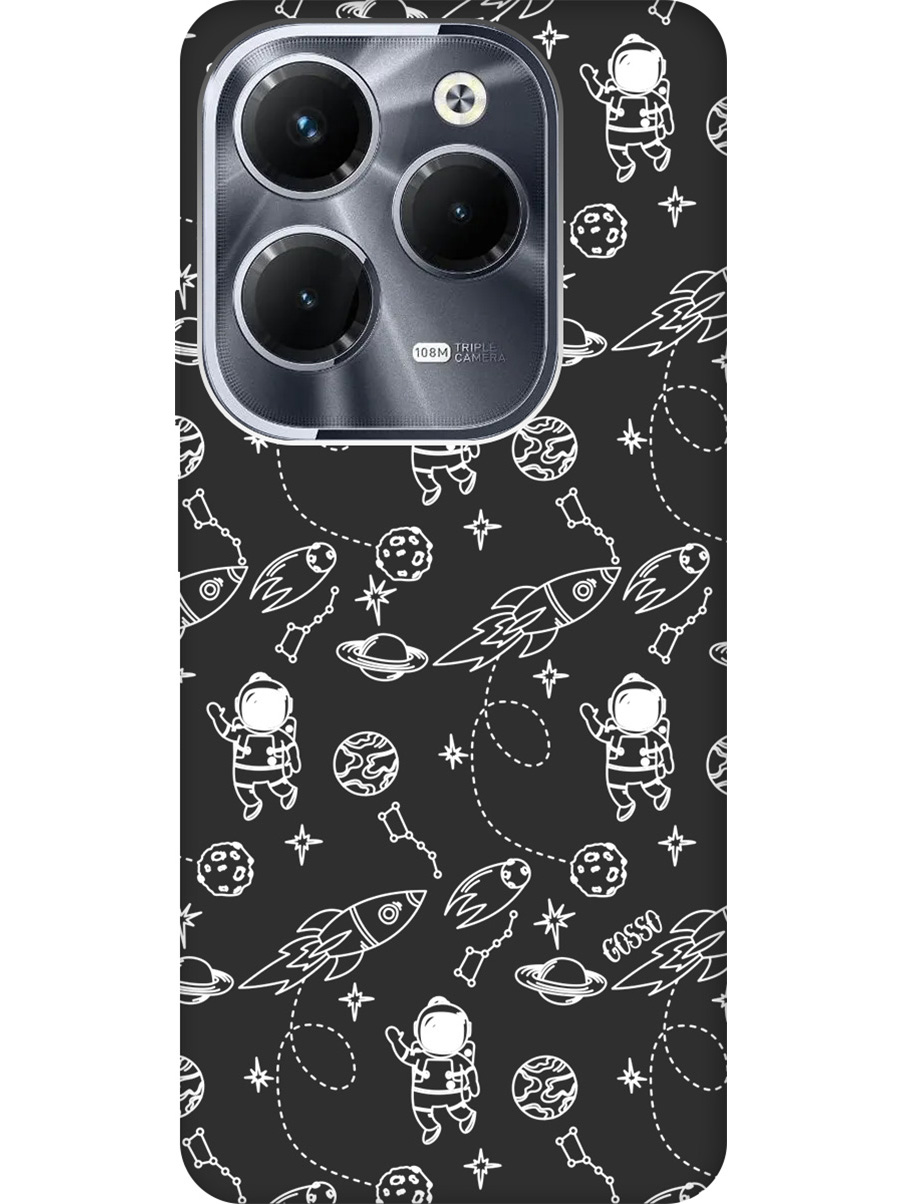 

Силиконовый чехол на Infinix Hot 40 / Hot 40 Pro с рисунком "Space W" Soft Touch черный, Черный;белый;серый, 20011886