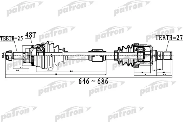 

Приводной вал PATRON PDS0499