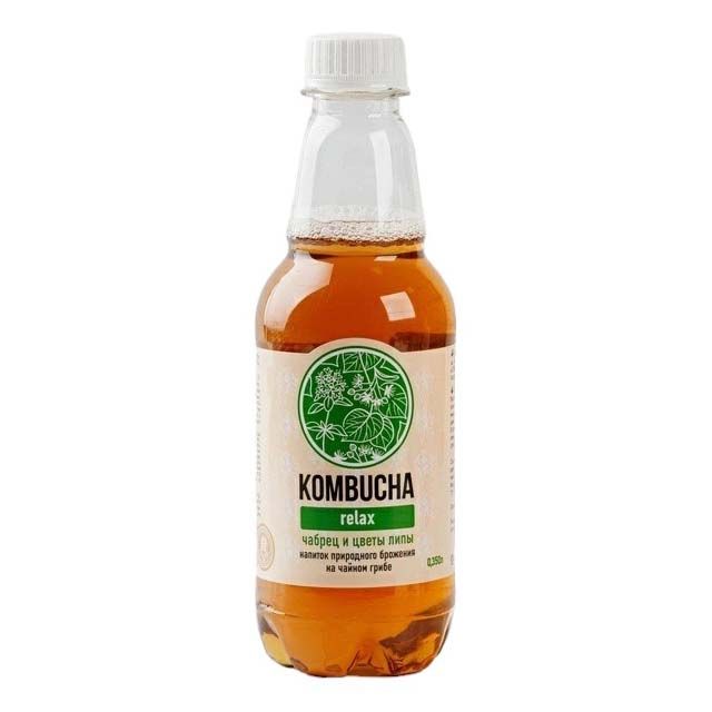 Газированный напиток Absolute Nature Kombucha Relax на чайном грибе липа-чабрец 350 мл