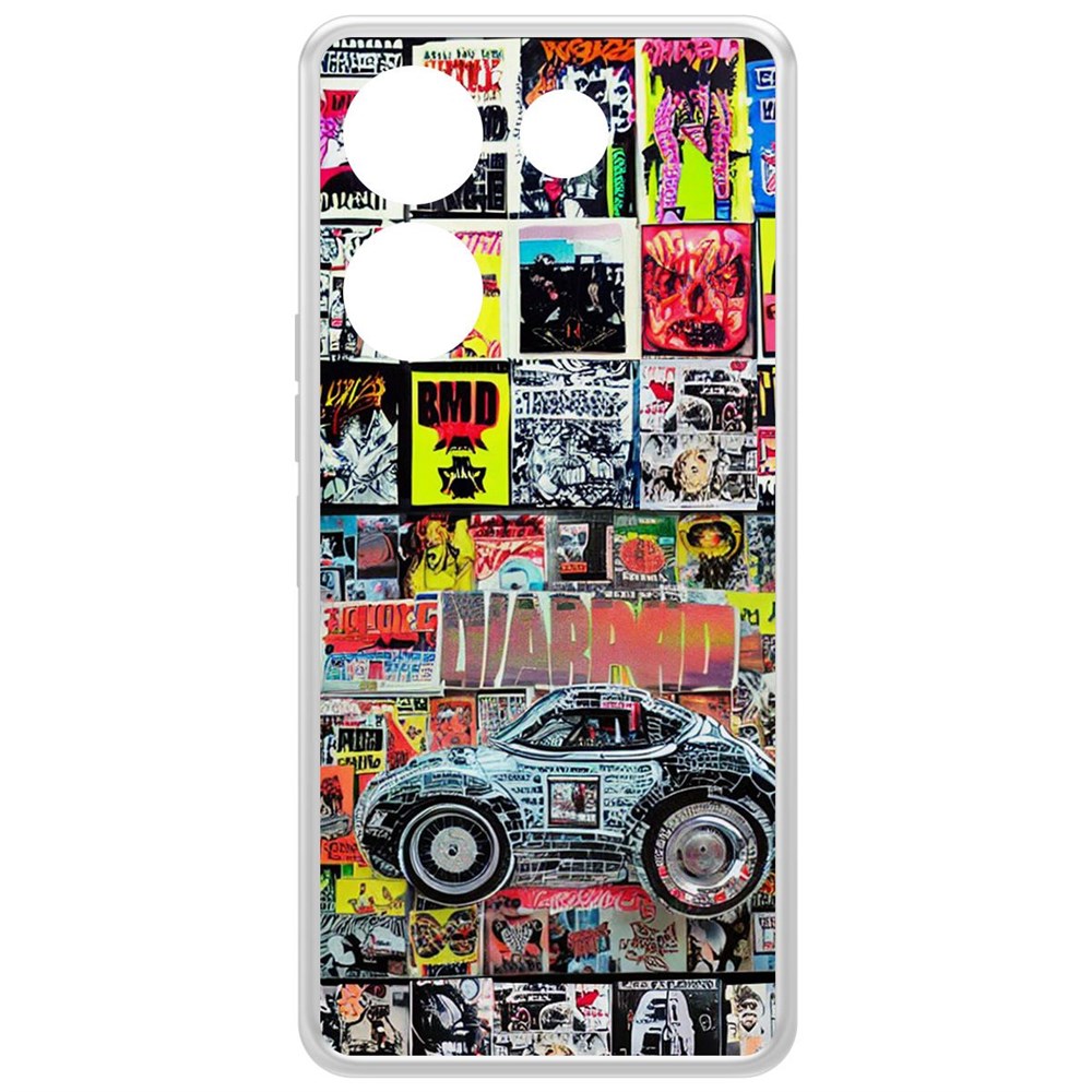

Чехол-накладка Krutoff Clear Case Автопамфлет для Tecno Camon 20 Pro, Прозрачный