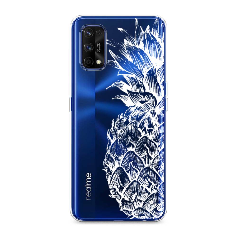 

Чехол Awog на Realme 7 Pro "Ананас графика белая", Разноцветный, 254050-10