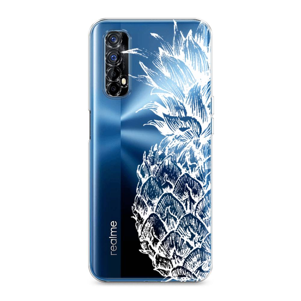 

Чехол Awog на Realme 7 "Ананас графика белая", Разноцветный, 254150-10