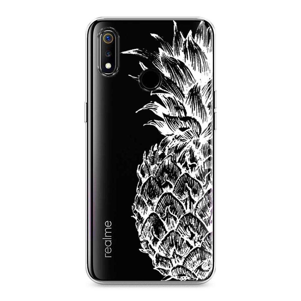 

Чехол Awog на Realme 3 "Ананас графика белая", Разноцветный, 251050-10