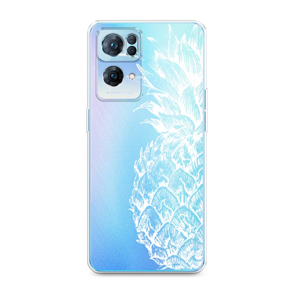 

Чехол Awog на Oppo Reno 7 Pro "Ананас графика белая", Разноцветный, 258250-10